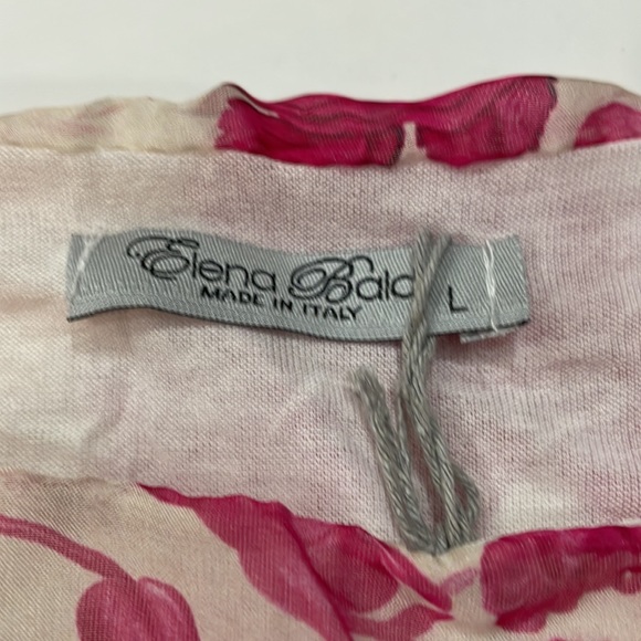 Elena Baldi NWT silk blend floral semi sheer top blouse large - Picture 7 of 9